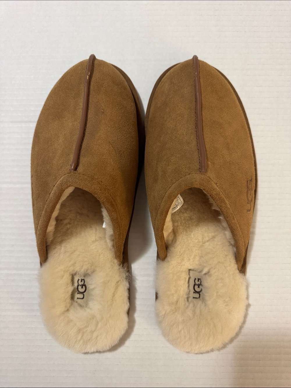 UGG Men's Chestnut Suede Shearling-Lined Slip-On Loafers 127